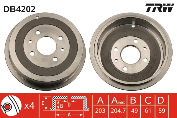 Tambur frana DB4202 TRW