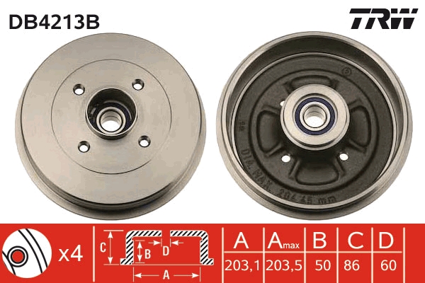 Tambur frana DB4213B TRW