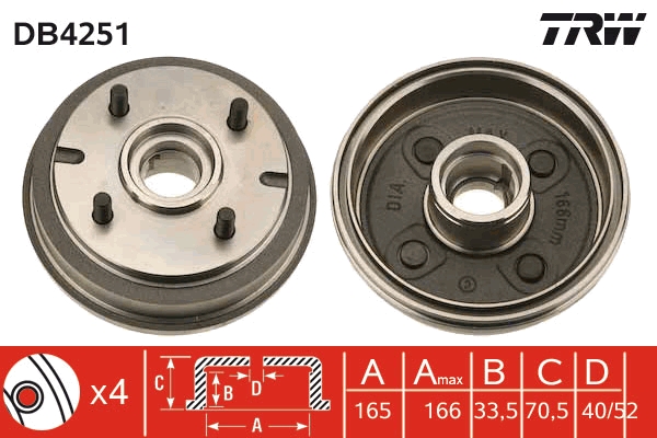 Tambur frana DB4251 TRW