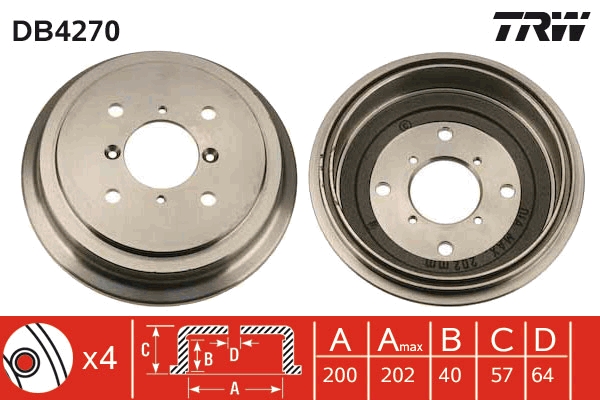 Tambur frana DB4270 TRW