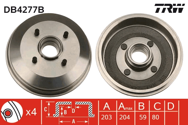 Tambur frana DB4277B TRW
