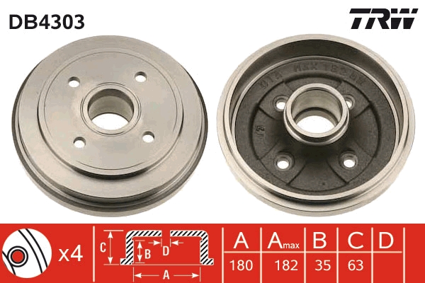 Tambur frana DB4303 TRW