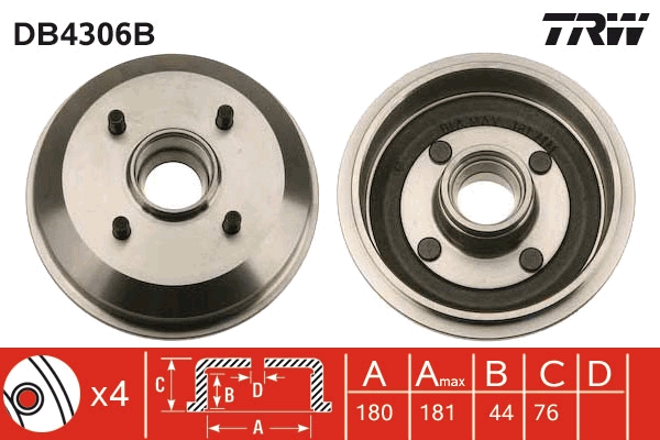 Tambur frana DB4306B TRW