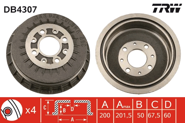 Tambur frana DB4307 TRW