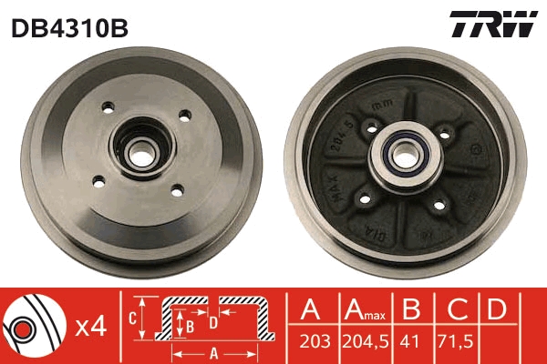 Tambur frana DB4310B TRW