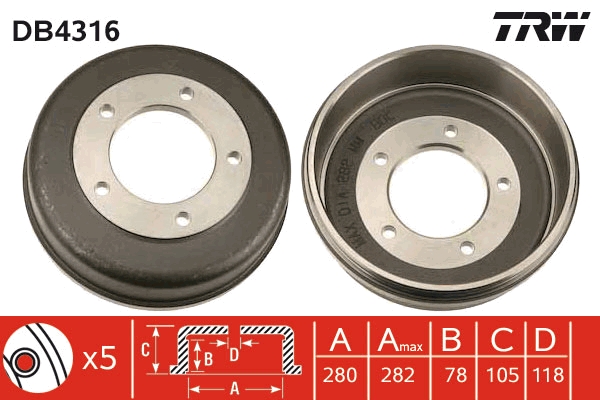 Tambur frana DB4316 TRW