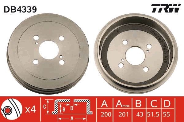 Tambur frana DB4339 TRW