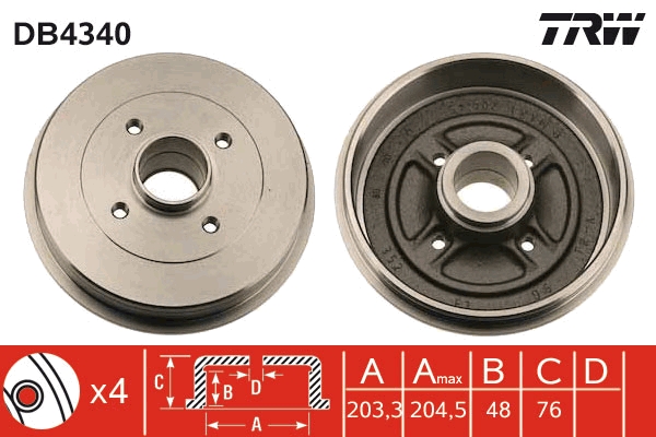 Tambur frana DB4340 TRW