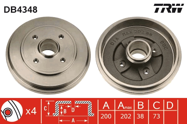 Tambur frana DB4348 TRW