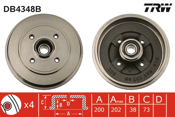 Tambur frana DB4348B TRW