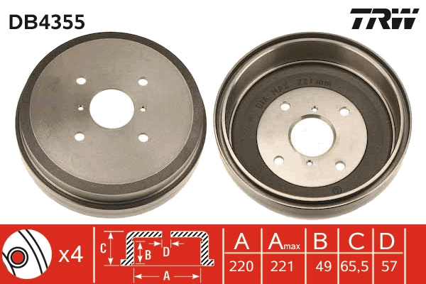 Tambur frana DB4355 TRW