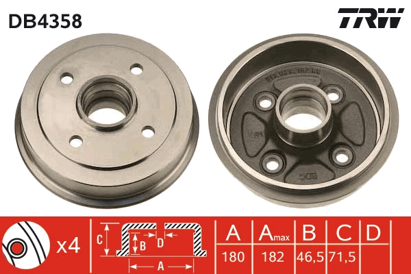 Tambur frana DB4358 TRW