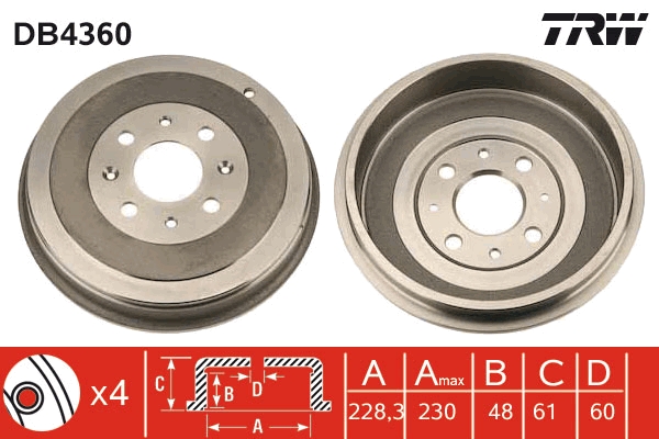 Tambur frana DB4360 TRW