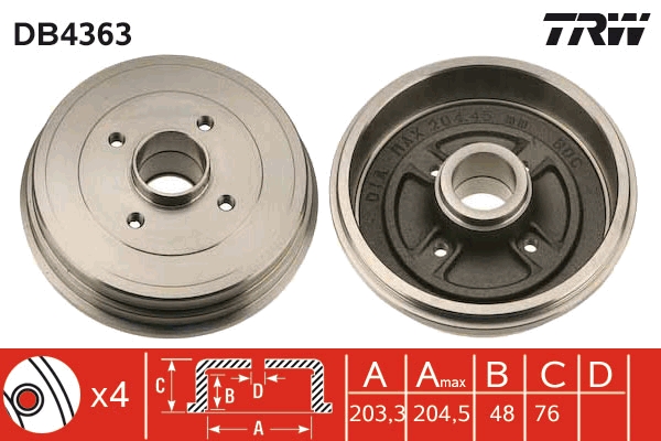 Tambur frana DB4363 TRW