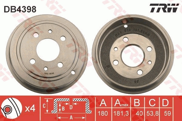 Tambur frana DB4398 TRW