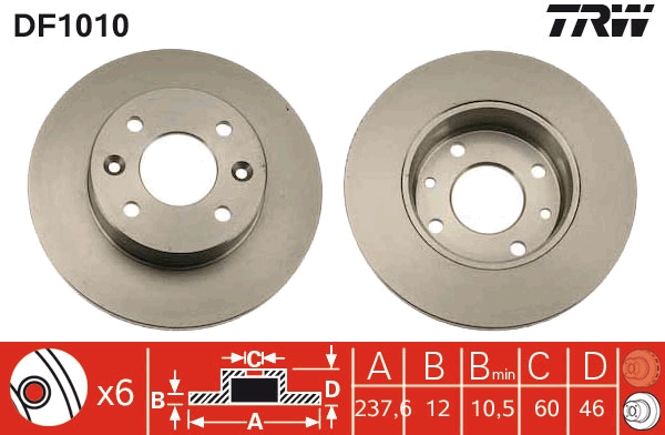 Disc frana DF1010 TRW