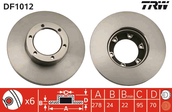 Disc frana DF1012 TRW