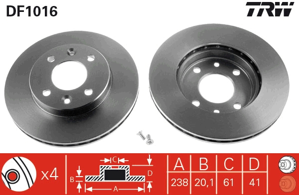 Disc frana DF1016 TRW