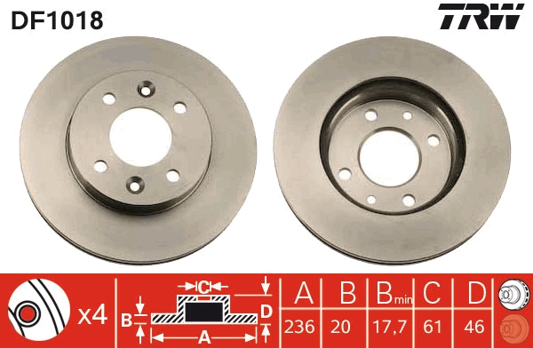 Disc frana DF1018 TRW
