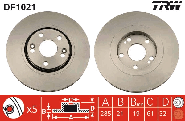Disc frana DF1021 TRW