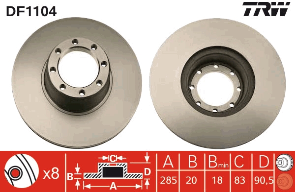 Disc frana DF1104 TRW