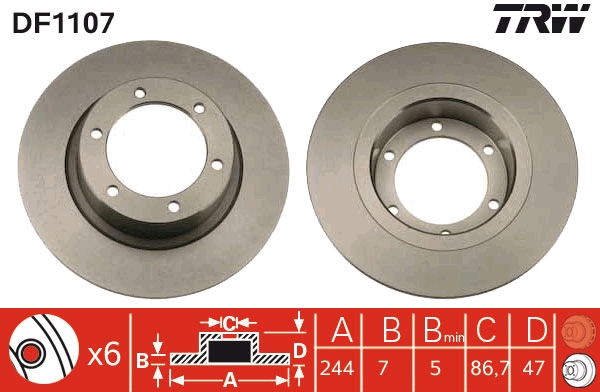 Disc frana DF1107 TRW