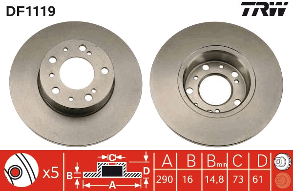 Disc frana DF1119 TRW