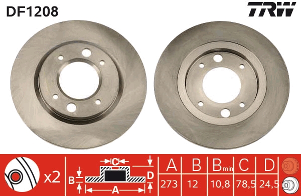 Disc frana DF1208 TRW