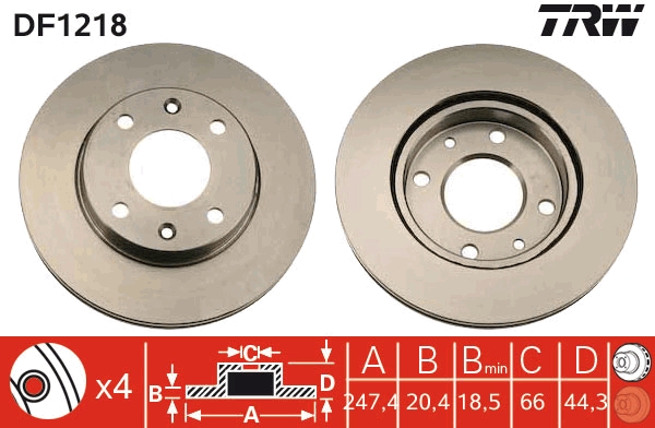 Disc frana DF1218 TRW