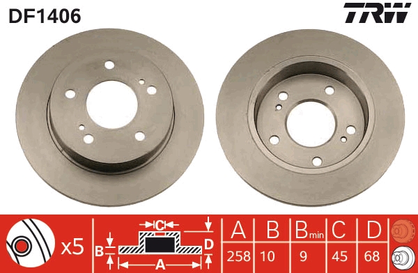 Disc frana DF1406 TRW