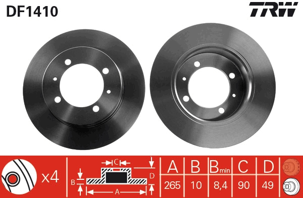 Disc frana DF1410 TRW