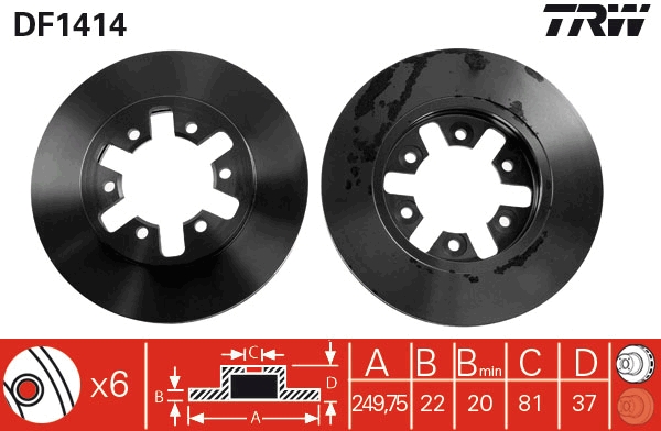 Disc frana DF1414 TRW