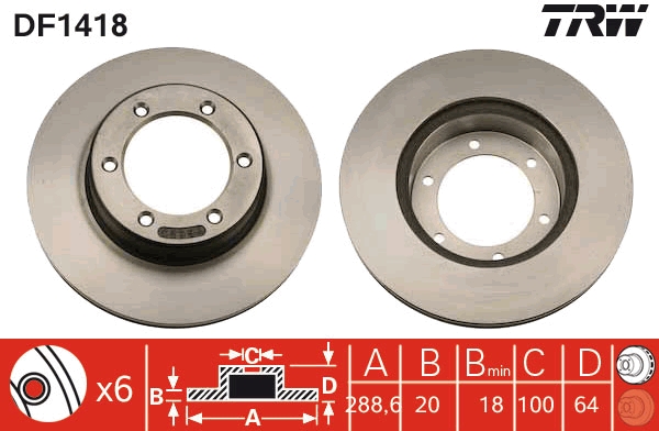 Disc frana DF1418 TRW