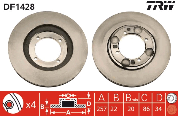 Disc frana DF1428 TRW