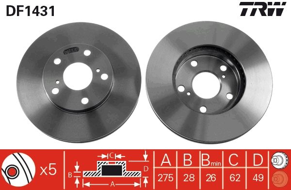 Disc frana DF1431 TRW