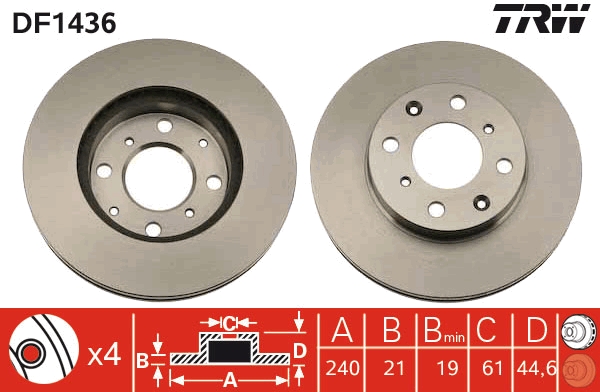 Disc frana DF1436 TRW