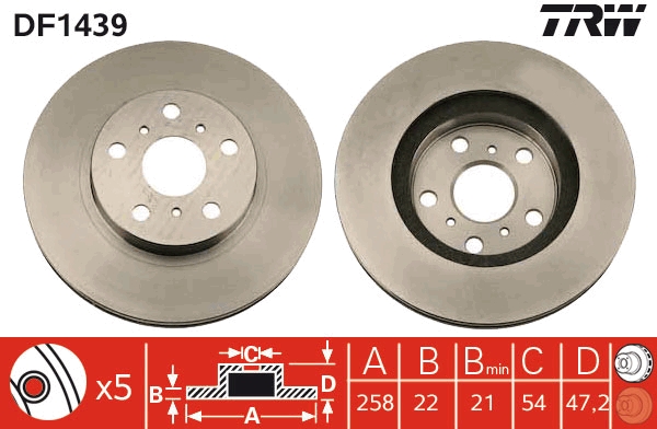 Disc frana DF1439 TRW