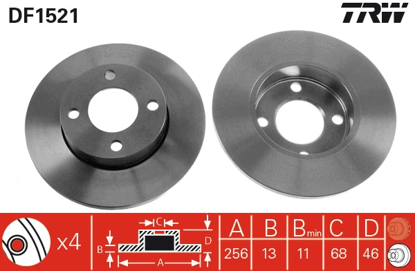 Disc frana DF1521 TRW