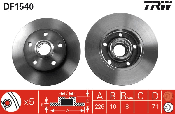 Disc frana DF1540 TRW