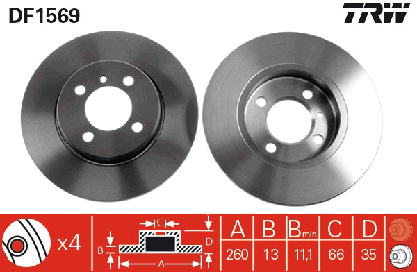 Disc frana DF1569 TRW