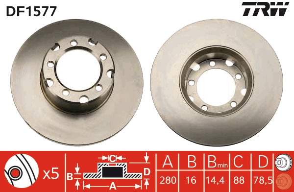 Disc frana DF1577 TRW