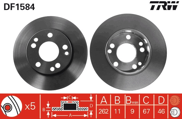 Disc frana DF1584 TRW