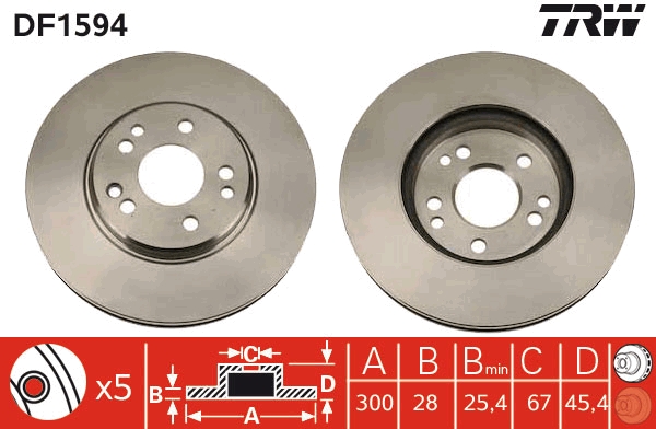 Disc frana DF1594 TRW