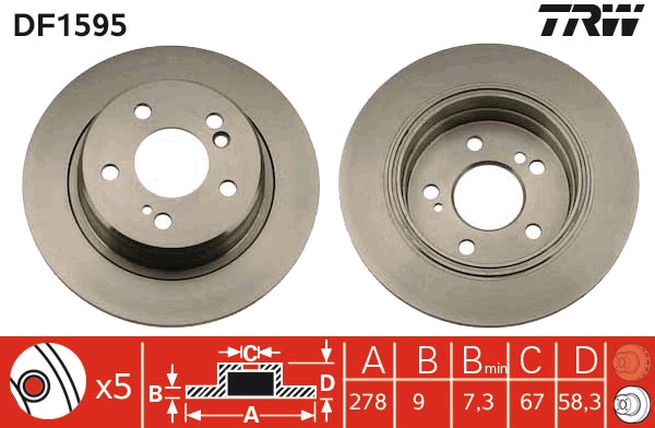 Disc frana DF1595 TRW