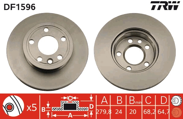 Disc frana DF1596 TRW