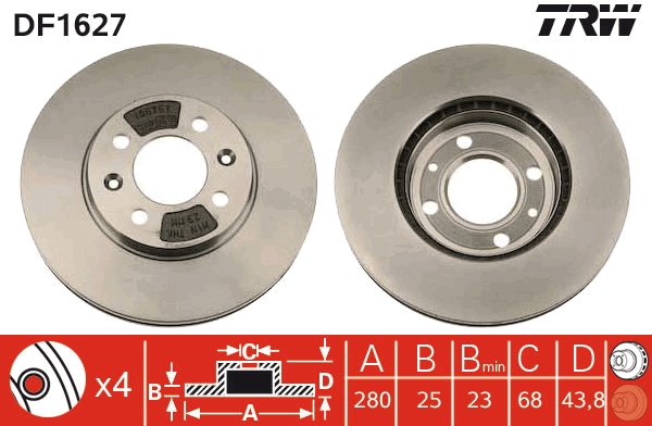 Disc frana DF1627 TRW