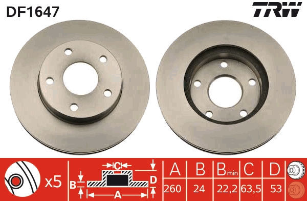 Disc frana DF1647 TRW