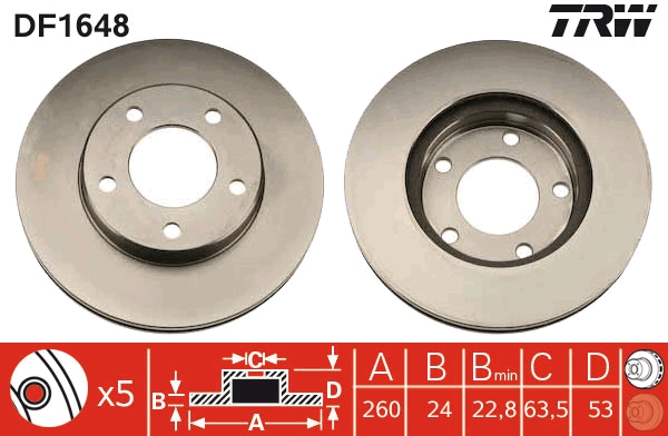 Disc frana DF1648 TRW