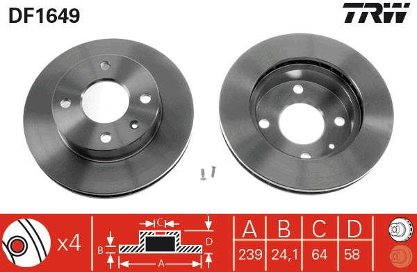 Disc frana DF1649 TRW