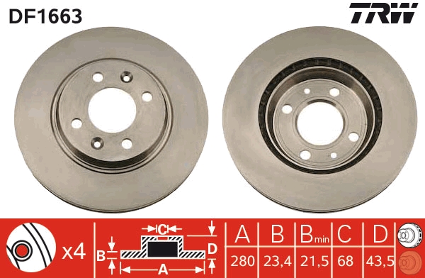 Disc frana DF1663 TRW